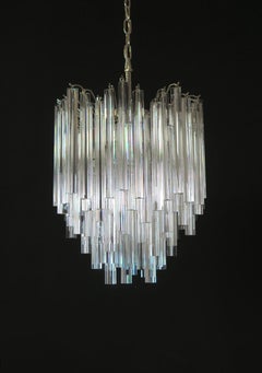 Vintage Murano chandelier – 92 trasparent prism triedri