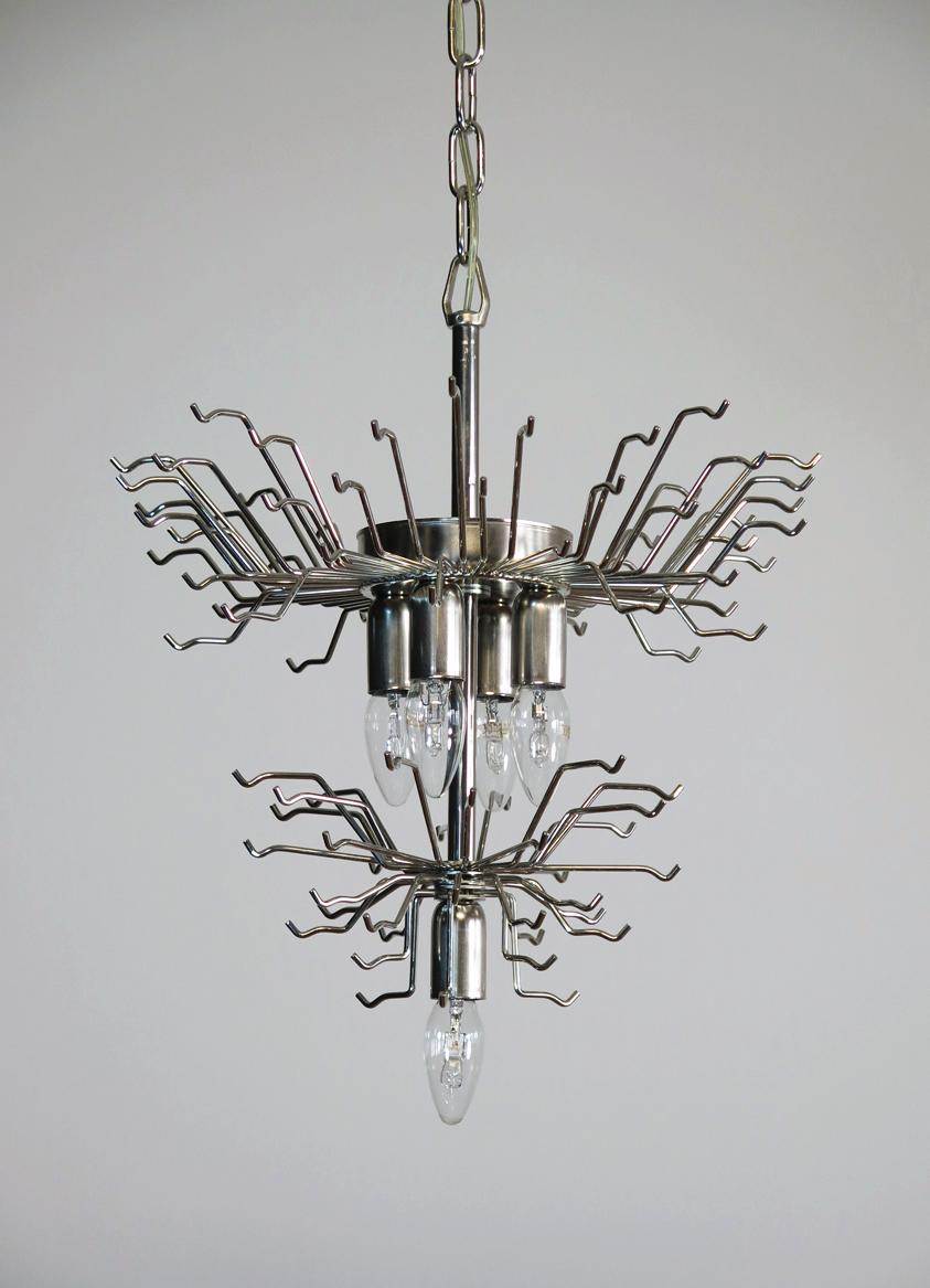 Vintage Murano chandelier – 92 trasparent prism triedri In Good Condition For Sale In Gaiarine Frazione Francenigo (TV), IT