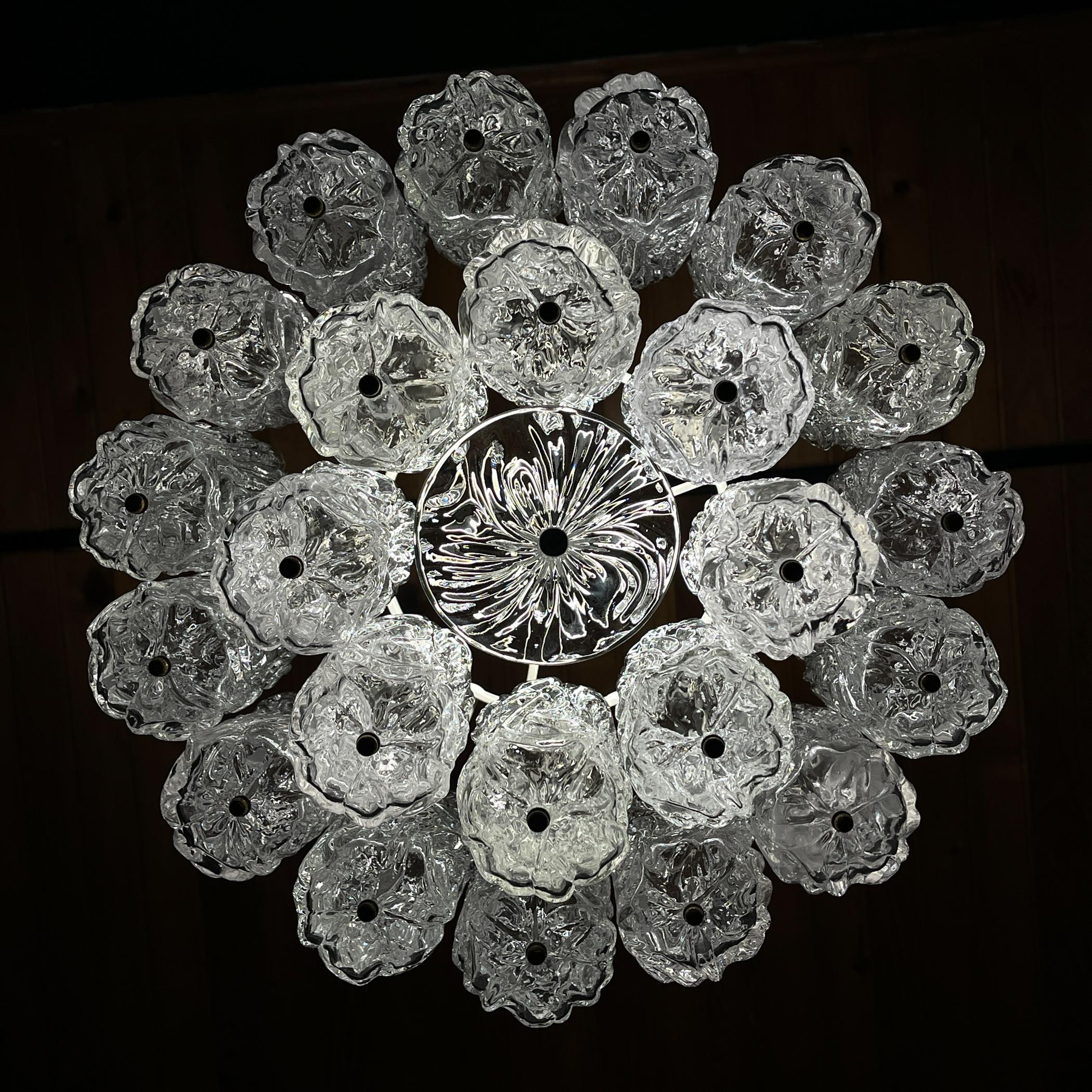 Araña vintage de Murano de Barovier & Toso, Italia, años 50 Art Decó en venta