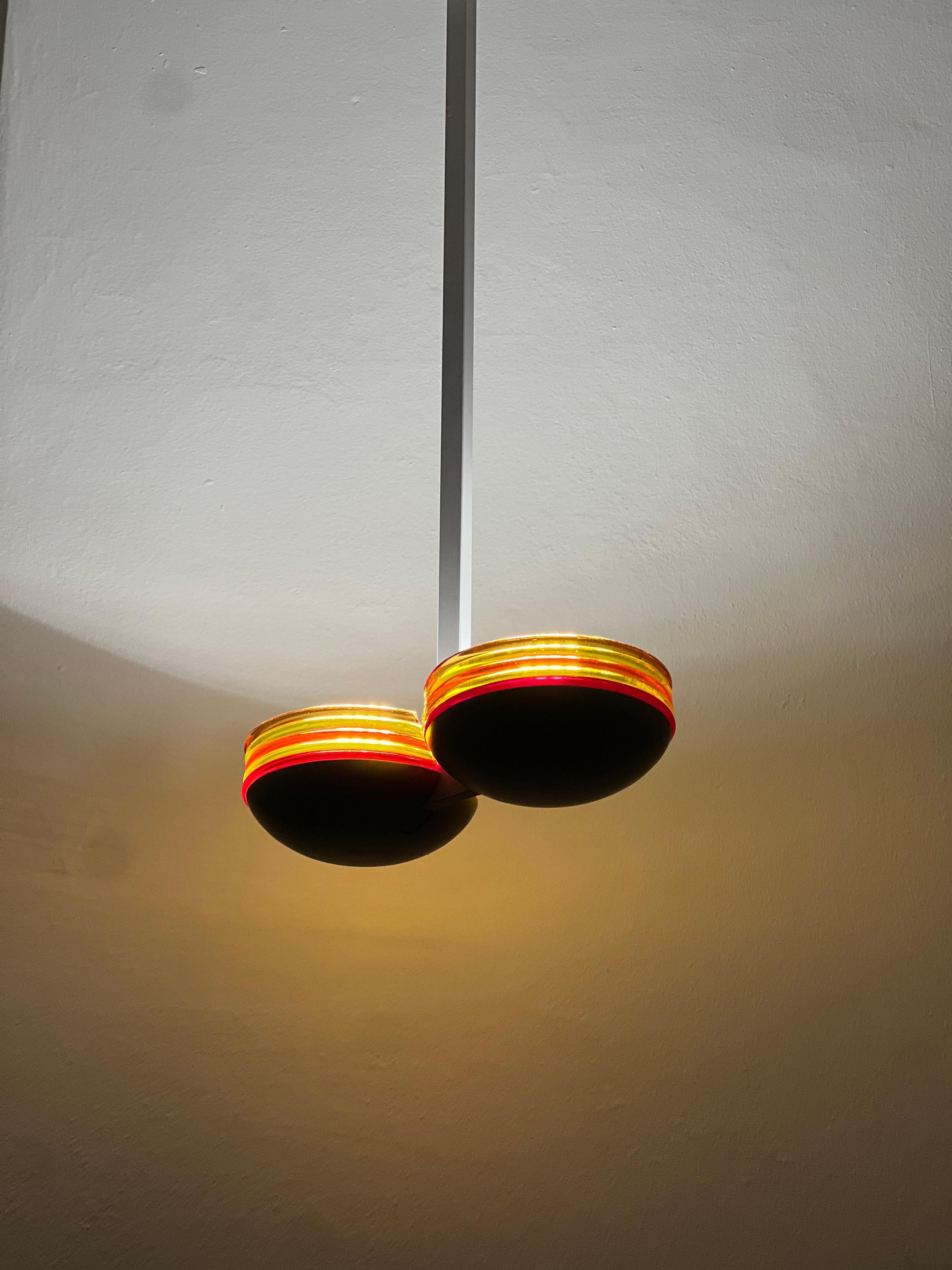Lustre Vintage Murano de Roberto Pamio pour Leucos/Vetri Murano Bon état - En vente à Milano, IT