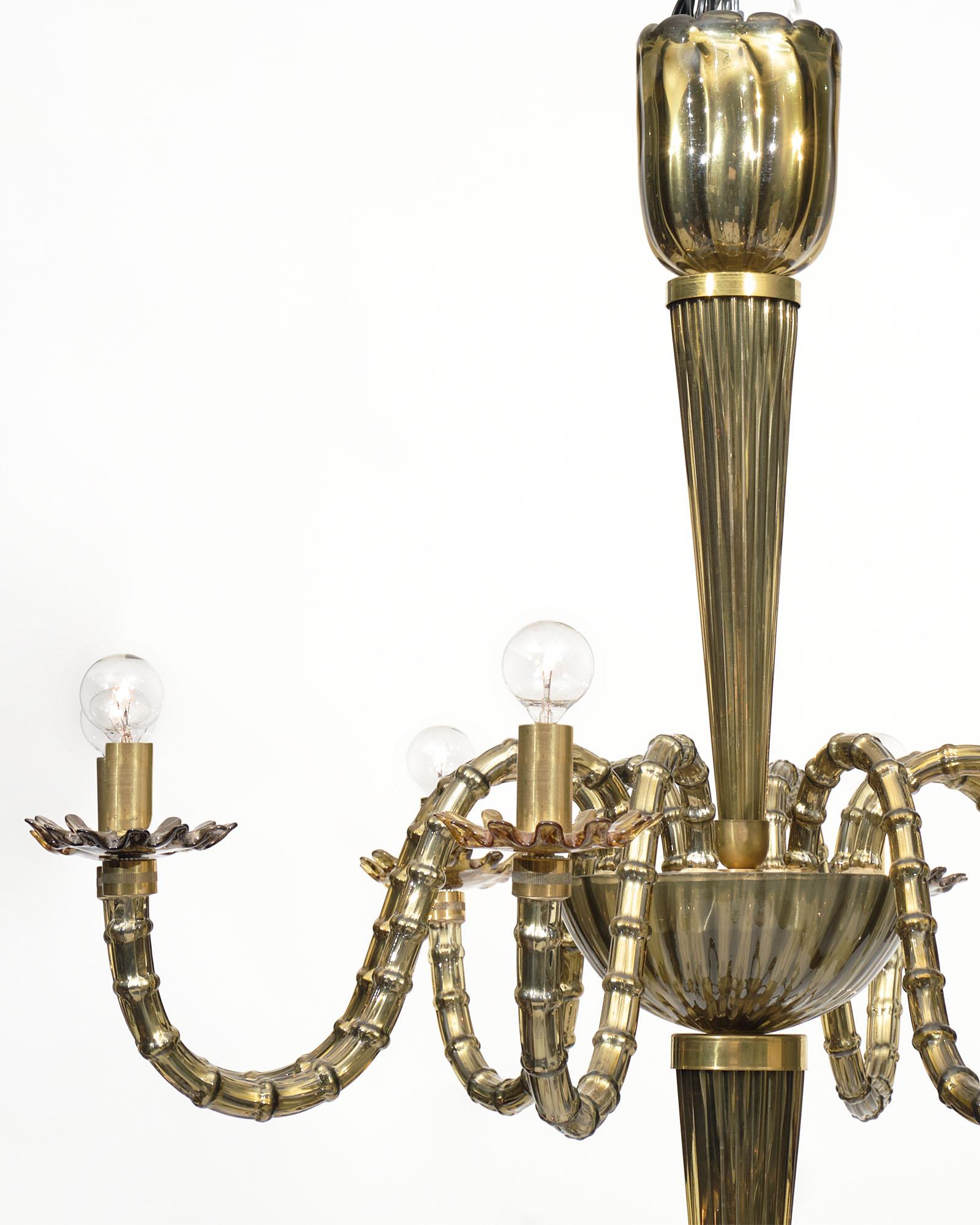 Mid-Century Modern Vintage Murano Chandelier by Seguso For Sale