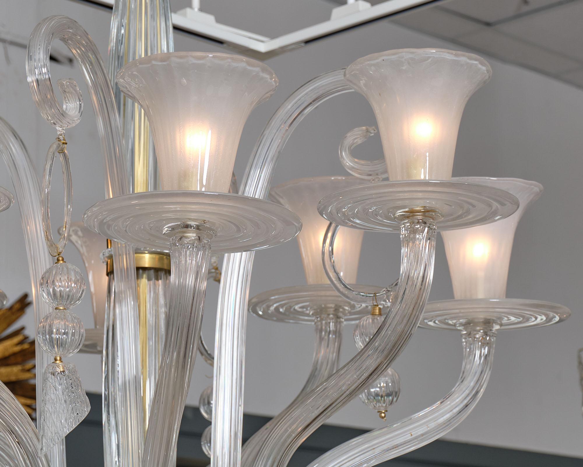 Vintage Murano Chandelier by Seguso In Good Condition In Austin, TX