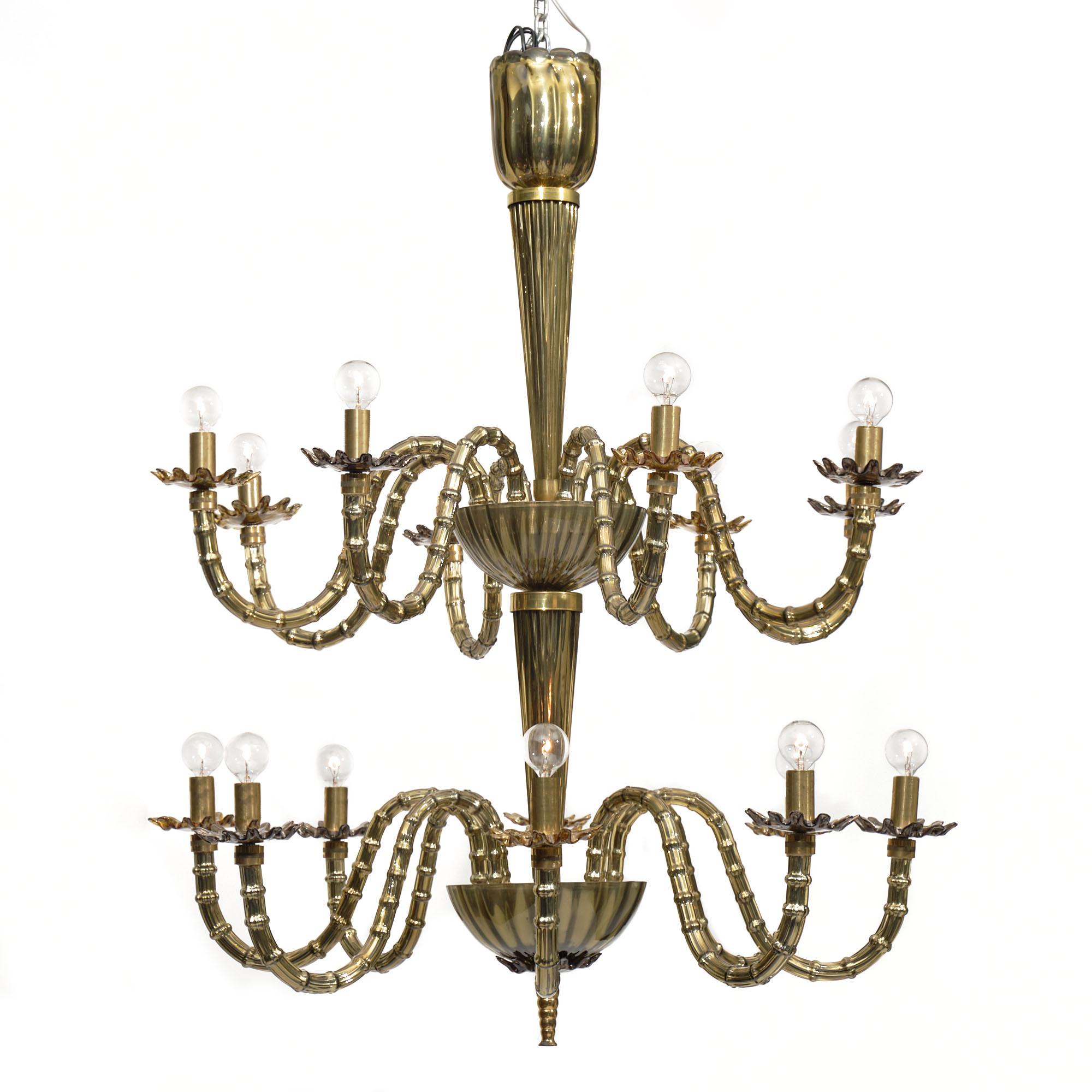 Murano Glass Vintage Murano Chandelier by Seguso For Sale