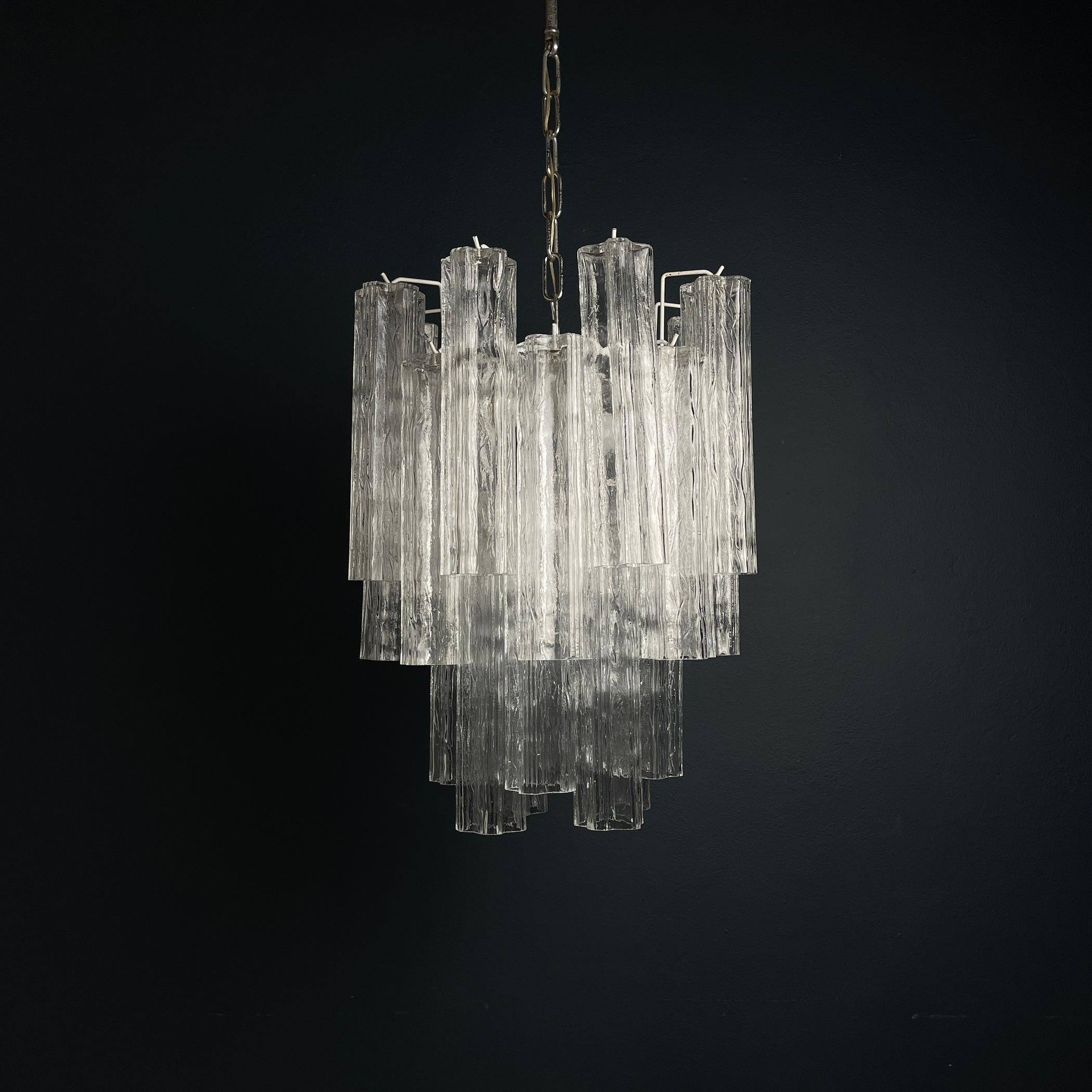 Vintage murano chandelier Tronchi by Toni Zuccheri for Venini Italy 1960s  For Sale 5