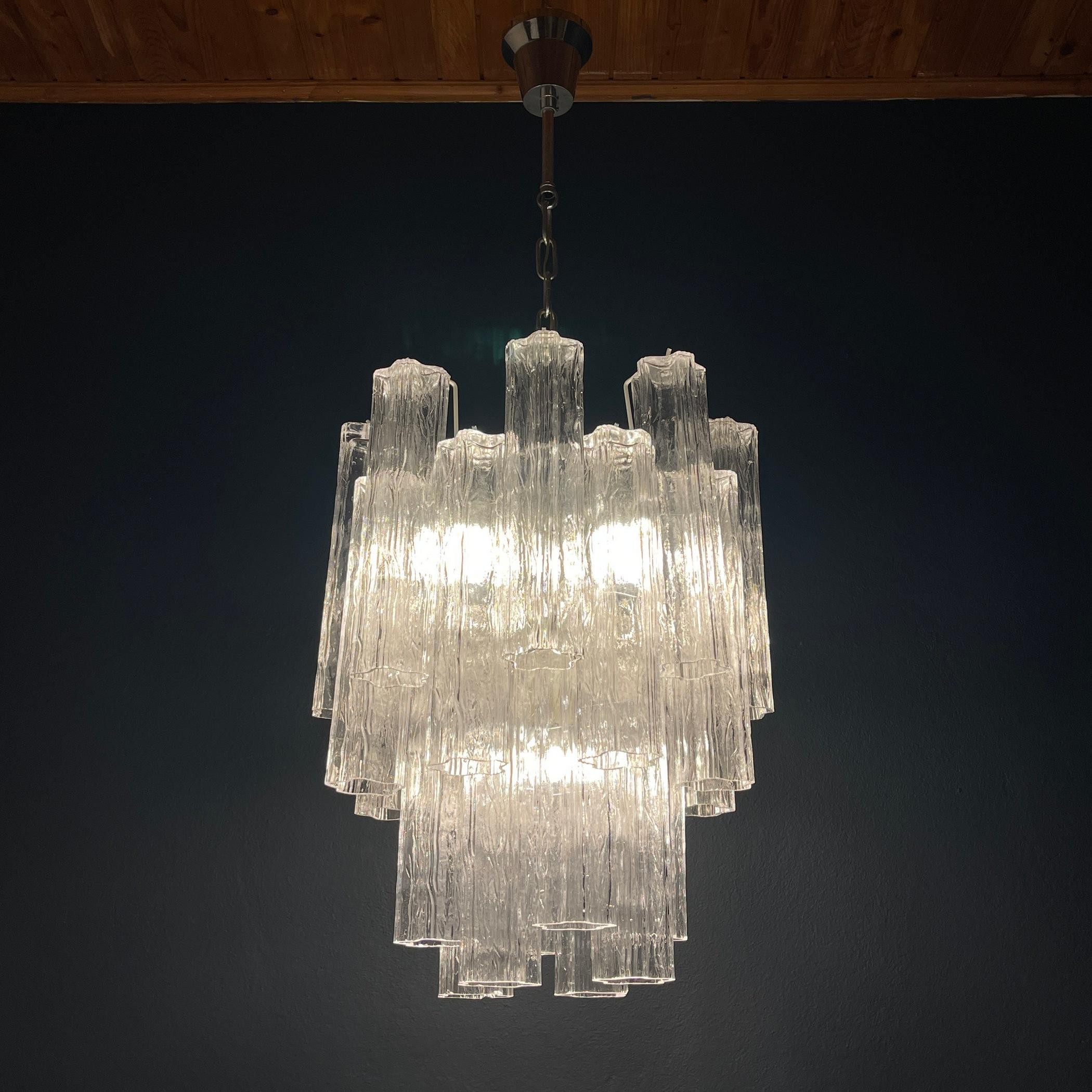 Vintage murano chandelier Tronchi by Toni Zuccheri for Venini Italy 1960s  For Sale 6
