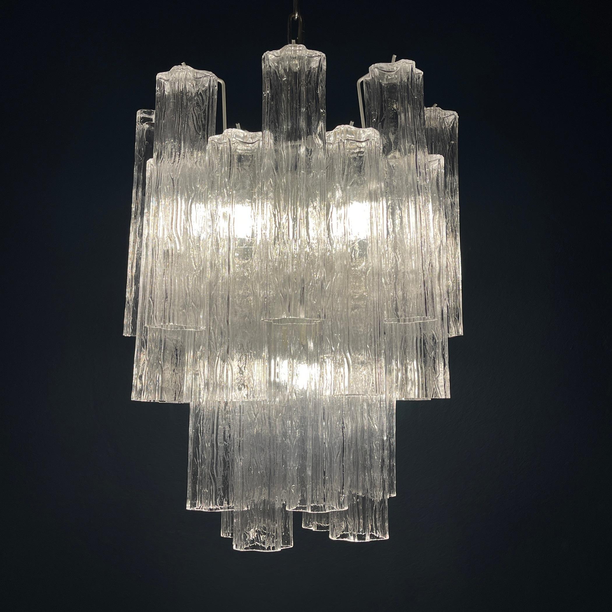 Vintage murano chandelier Tronchi by Toni Zuccheri for Venini Italy 1960s  For Sale 9