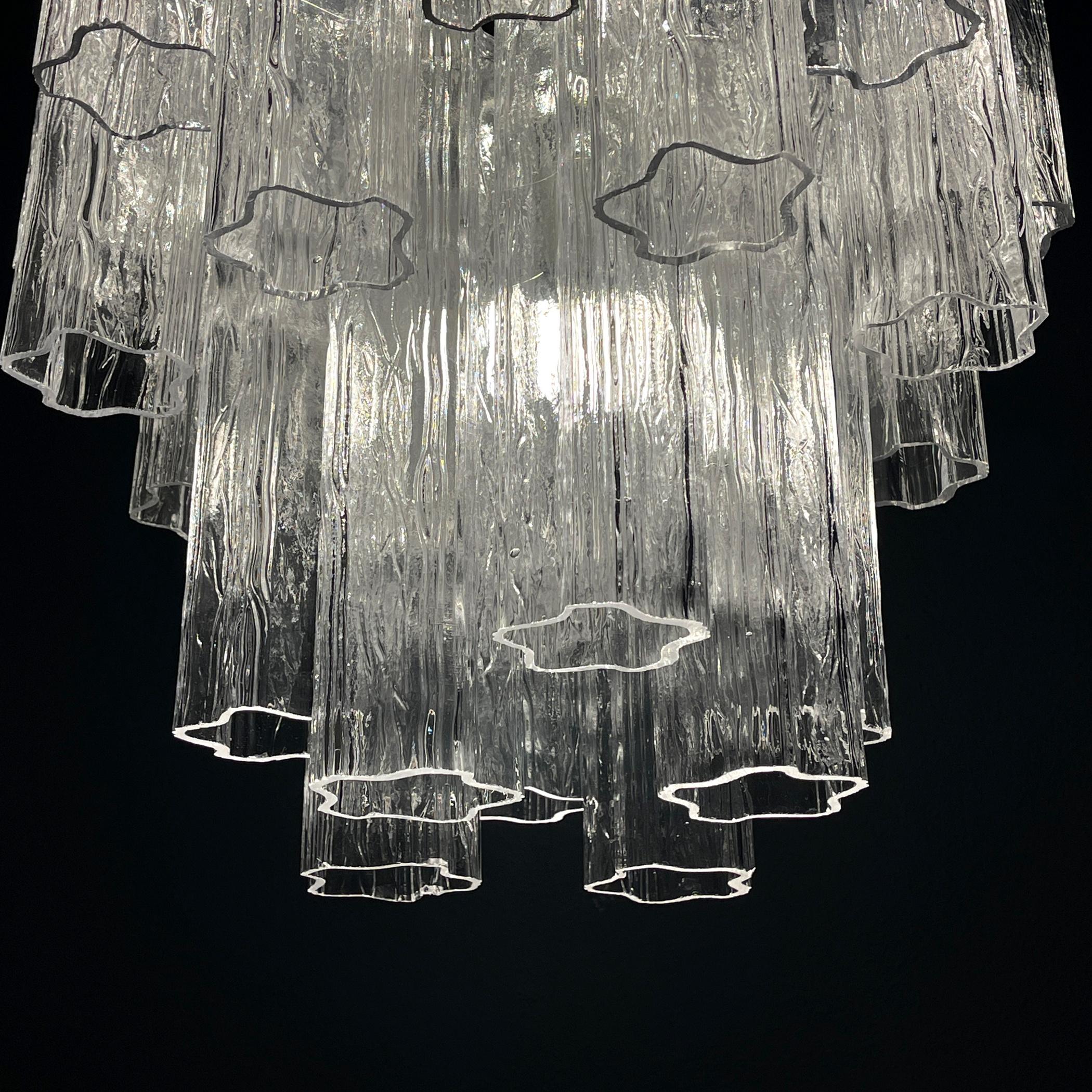 Mid-Century Modern Vintage murano chandelier Tronchi by Toni Zuccheri for Venini Italy 1960s  For Sale