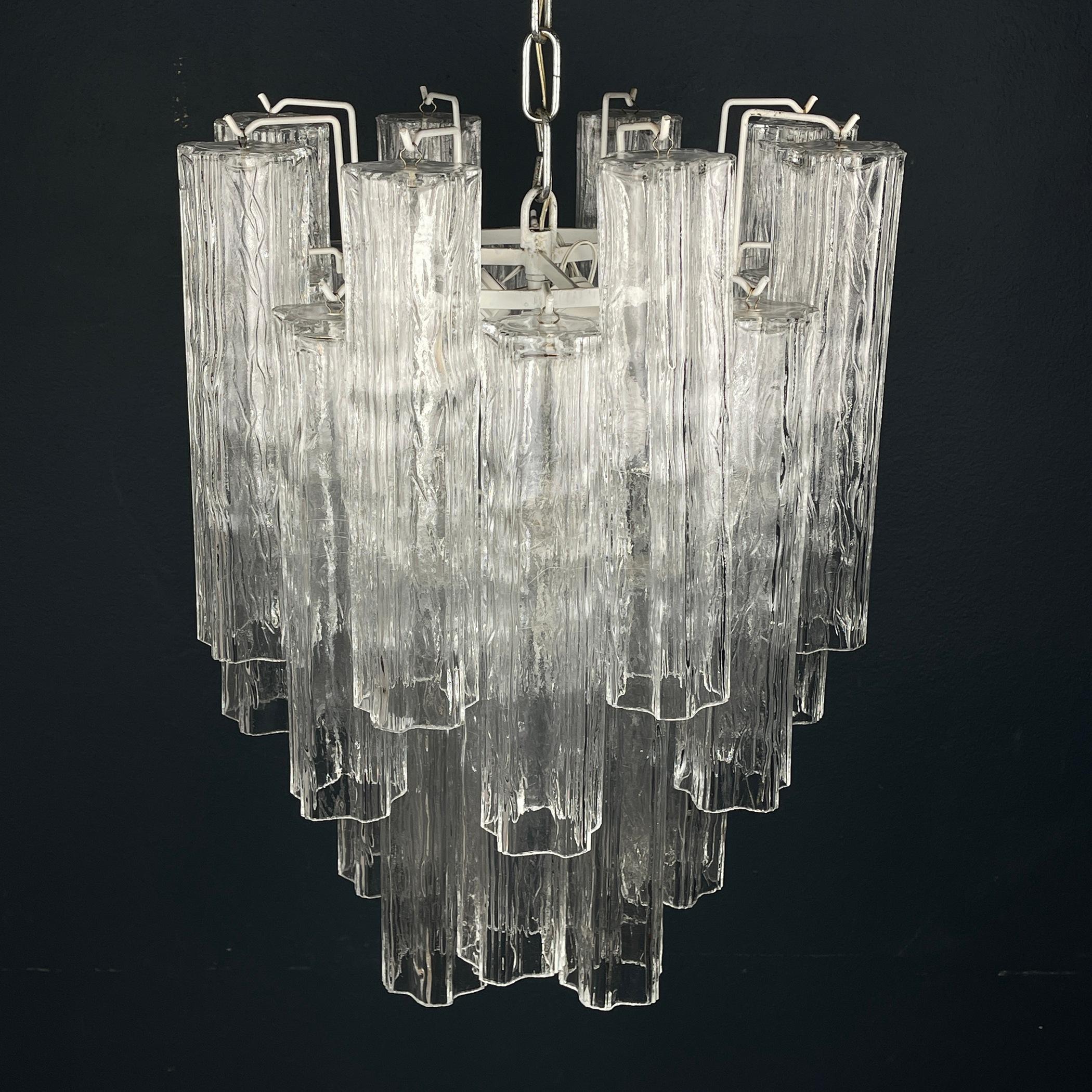 20th Century Vintage murano chandelier Tronchi by Toni Zuccheri for Venini Italy 1960s  For Sale