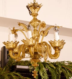 Vintage Murano Classic Chandelier of Gold/Amber Color