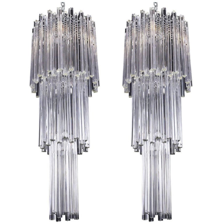 Vintage Murano Clear Glass Venini Chandeliers For At 1stdibs Vintage Murano Clear Glass Venini Chandeliers For