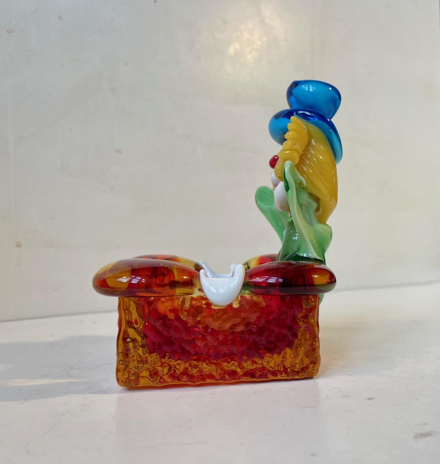 murano glass clown ashtray
