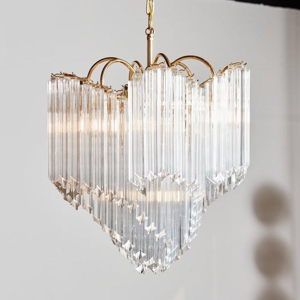 Mid-Century Modern Vintage Murano Crystal Chandelier in the Style of Venini, Italy 1970s