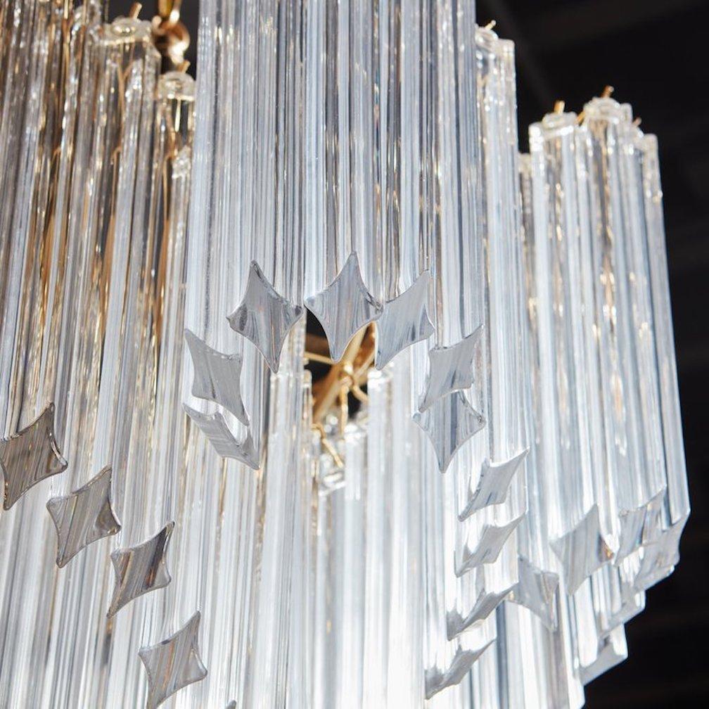 Vintage Murano Crystal Chandelier in the Style of Venini, Italy 1970s 1
