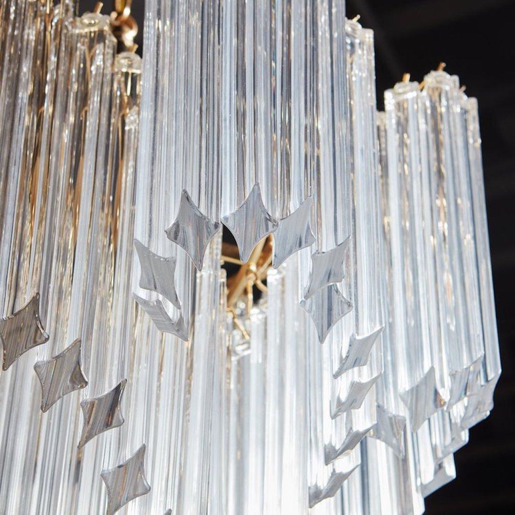 Lustre vintage en cristal de Murano dans le style de Venini, Italie, années 1970 Bon état à Chicago, IL