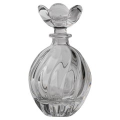 Frasco de perfume vintage de cristal soplado a mano curvado de Murano, años 50