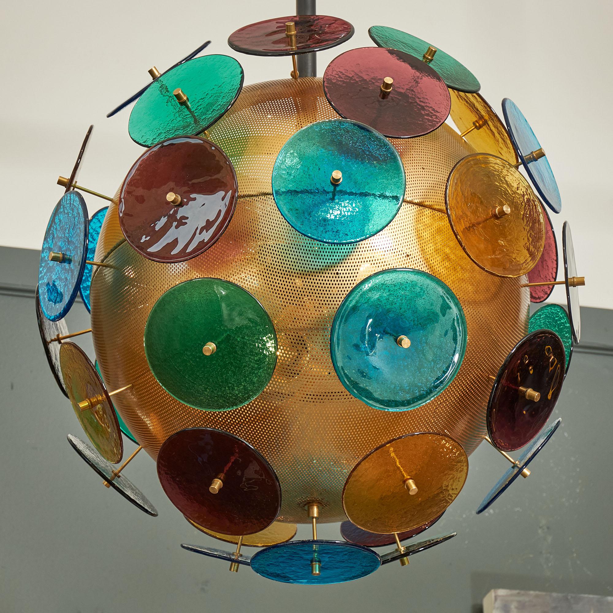 Vintage Murano Disc Sputnik Chandelier For Sale 1