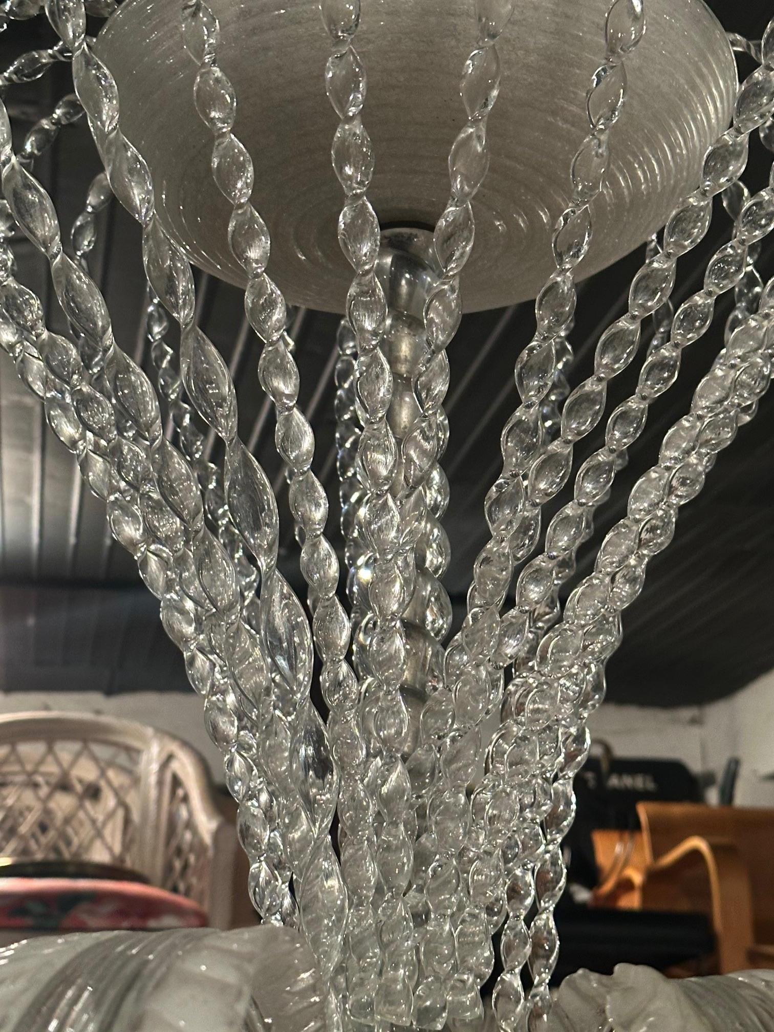 Vetro artistico Lampadario d'epoca di Murano squisito e raro in vendita