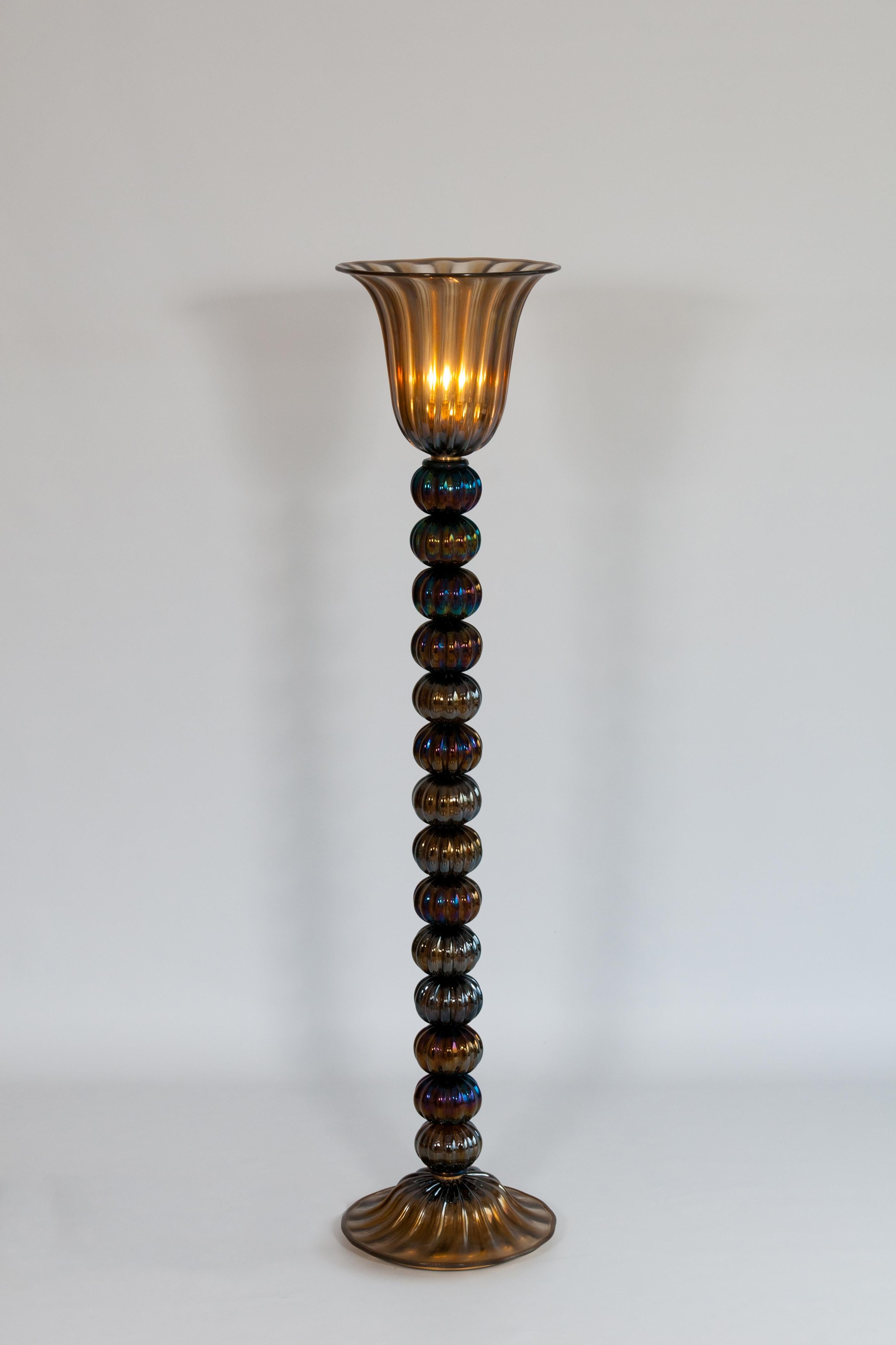 Vintage Murano Gallery Schillernde organische moderne Stehlampe, 1980er Jahre im Angebot 4