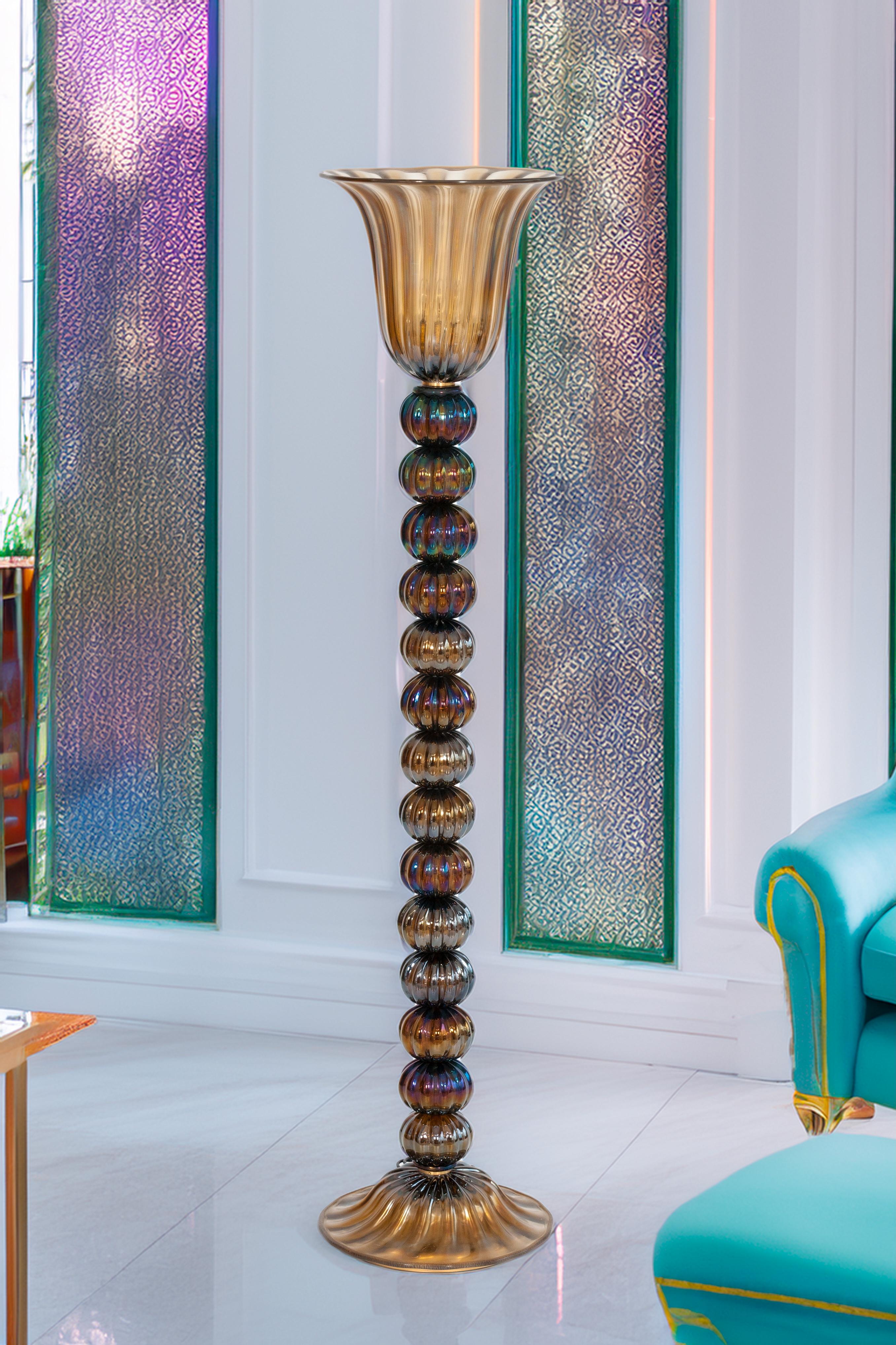 Vintage Murano Gallery Schillernde organische moderne Stehlampe, 1980er Jahre im Angebot 5