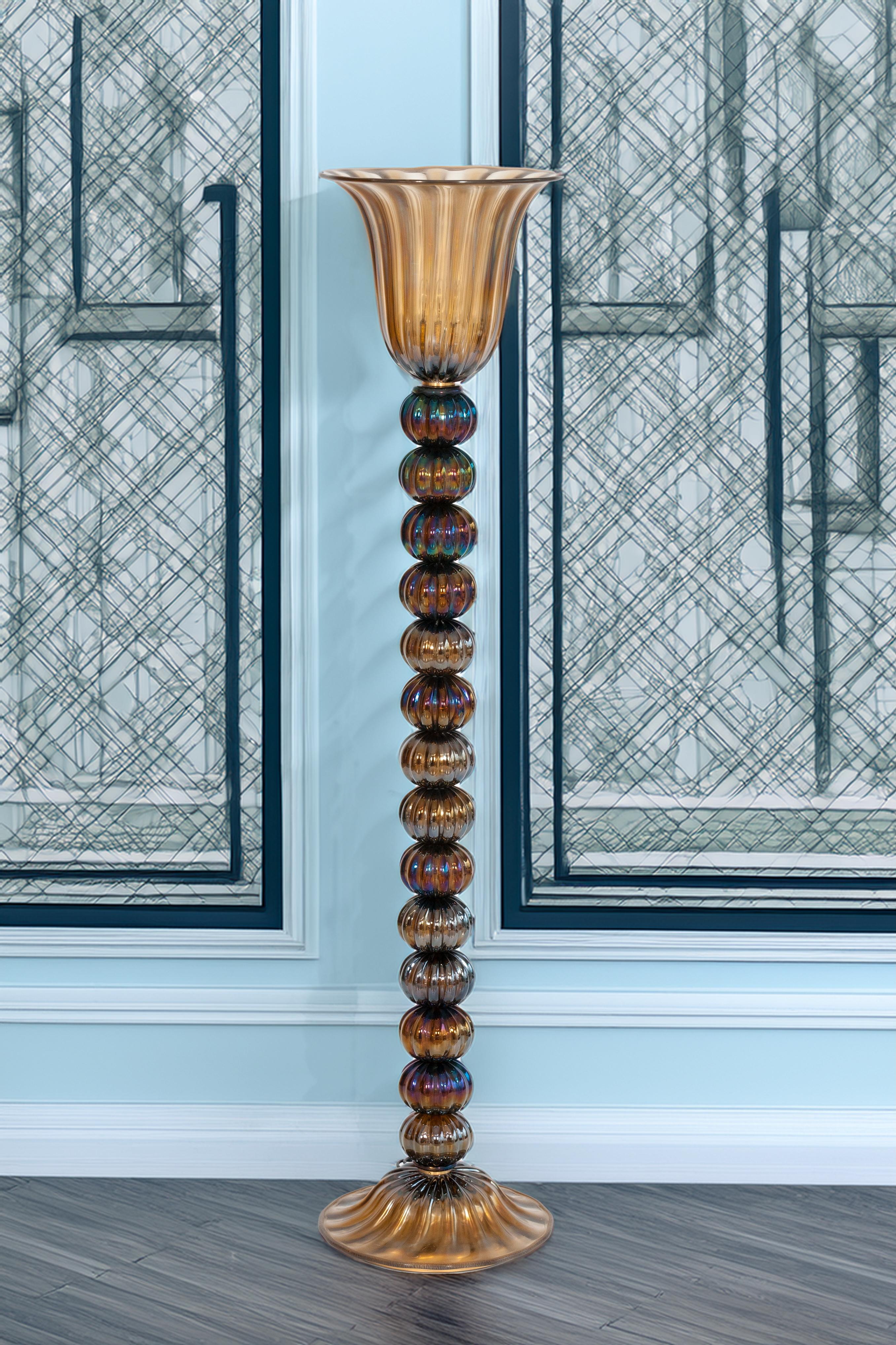 Vintage Murano Gallery Schillernde organische moderne Stehlampe, 1980er Jahre im Angebot 6