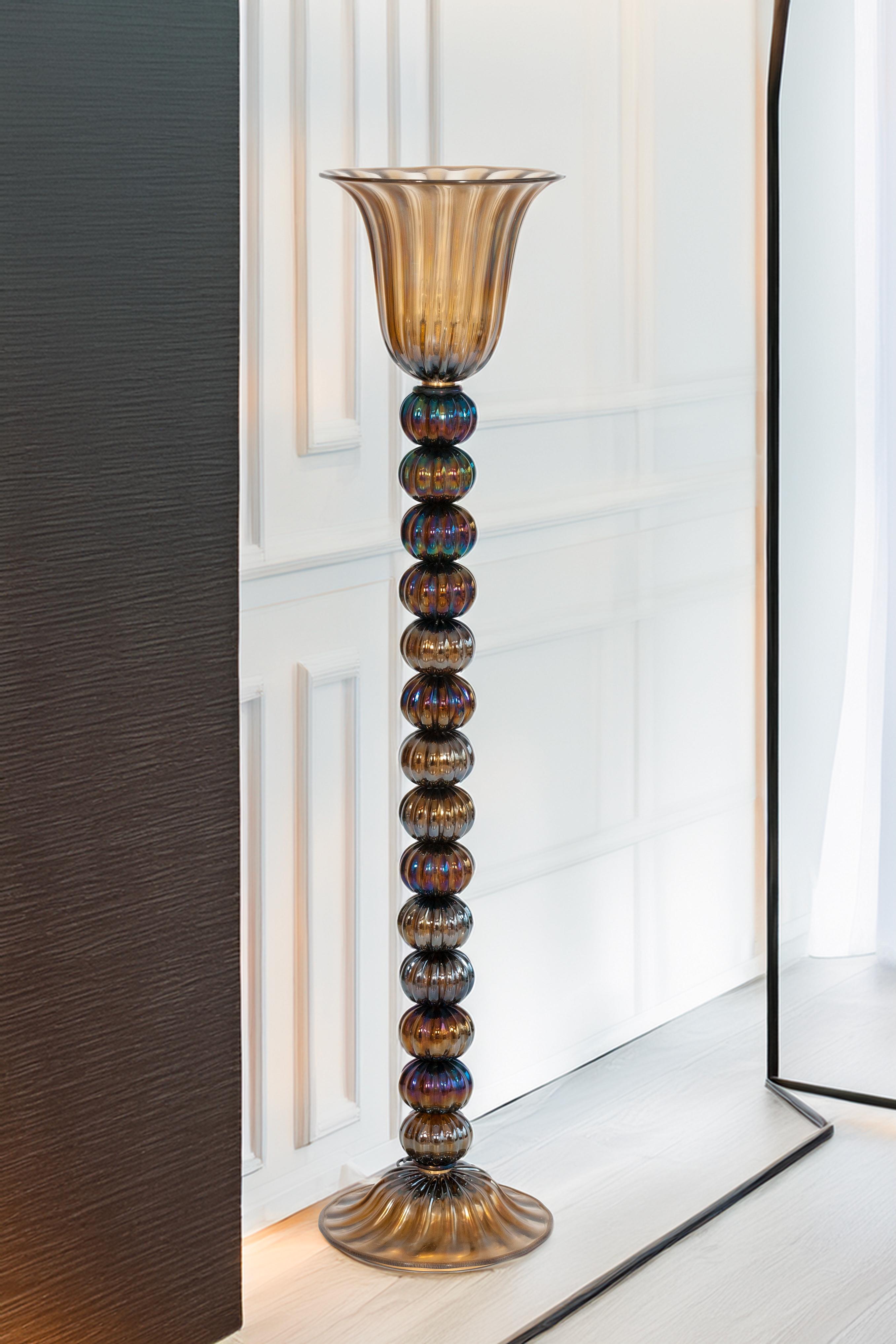 Vintage Murano Gallery Schillernde organische moderne Stehlampe, 1980er Jahre im Angebot 7
