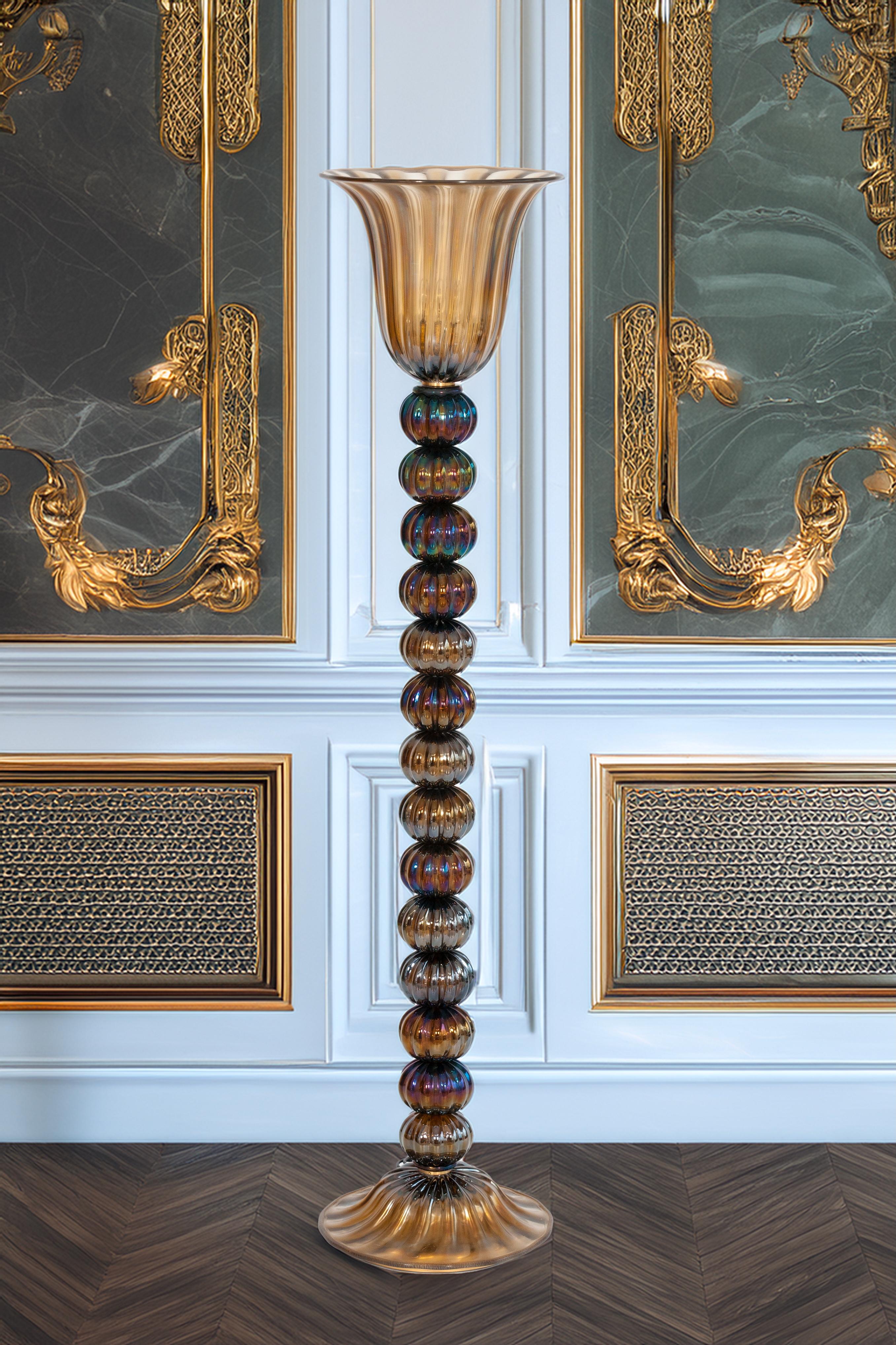 Vintage Murano Gallery Schillernde organische moderne Stehlampe, 1980er Jahre im Angebot 8