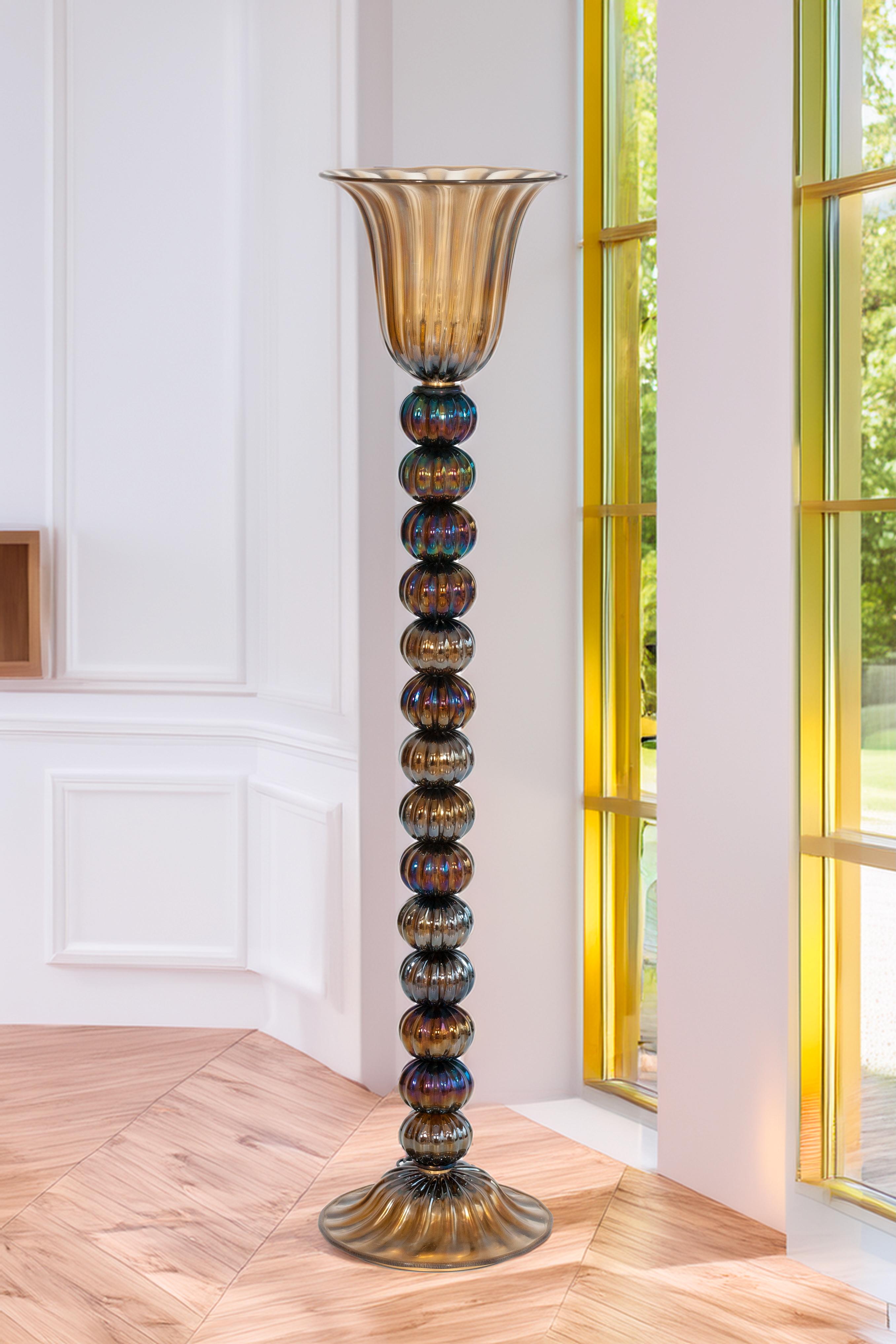 Vintage Murano Gallery Schillernde organische moderne Stehlampe, 1980er Jahre im Angebot 10