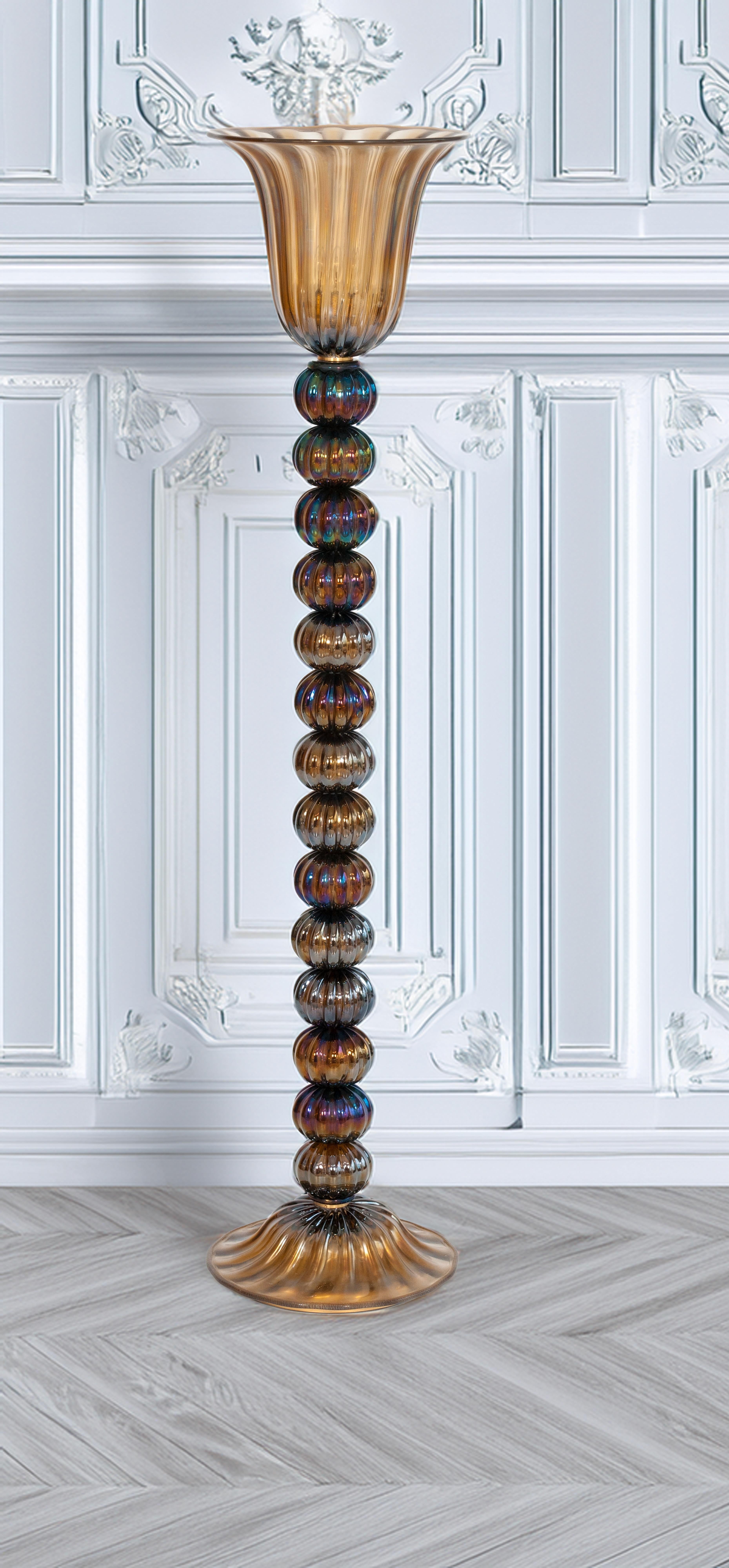 Vintage Murano Gallery Schillernde organische moderne Stehlampe, 1980er Jahre im Angebot 12