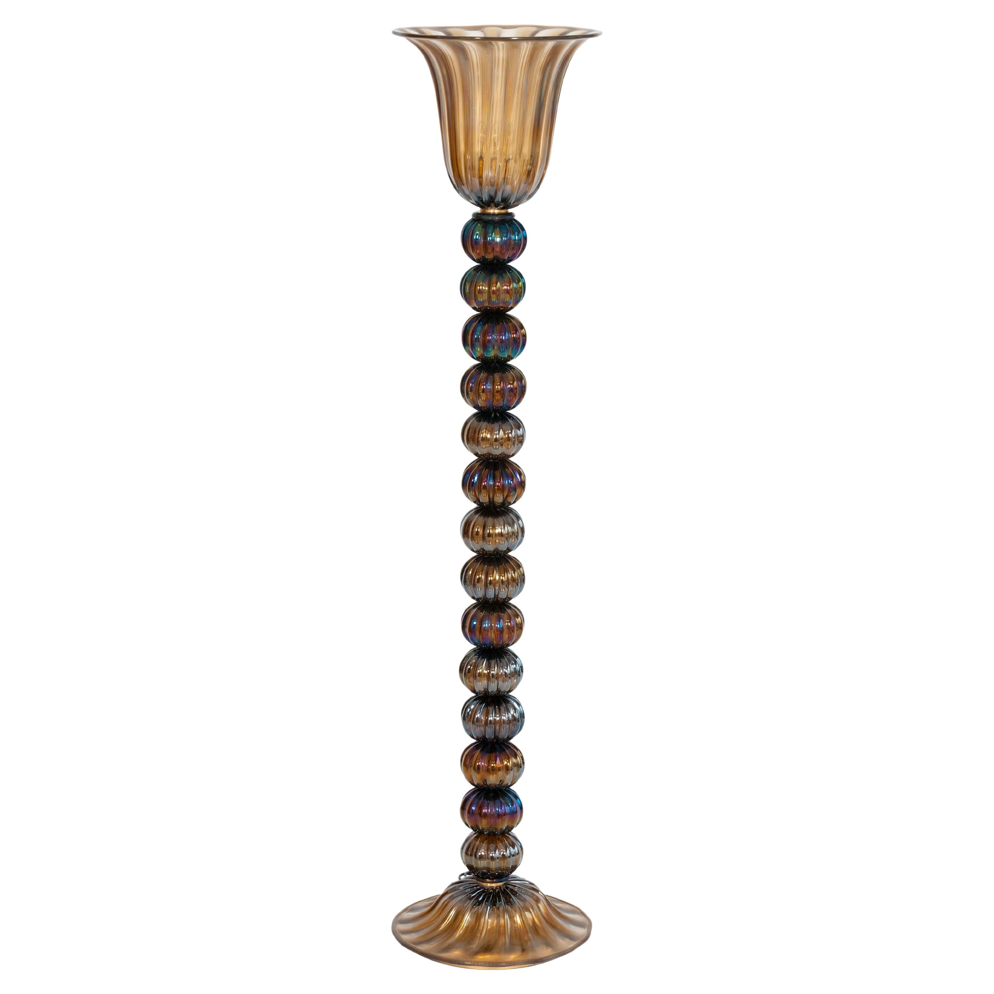 Vintage Murano Gallery Iridescent Organic Modern Floor Lamp, 1980s