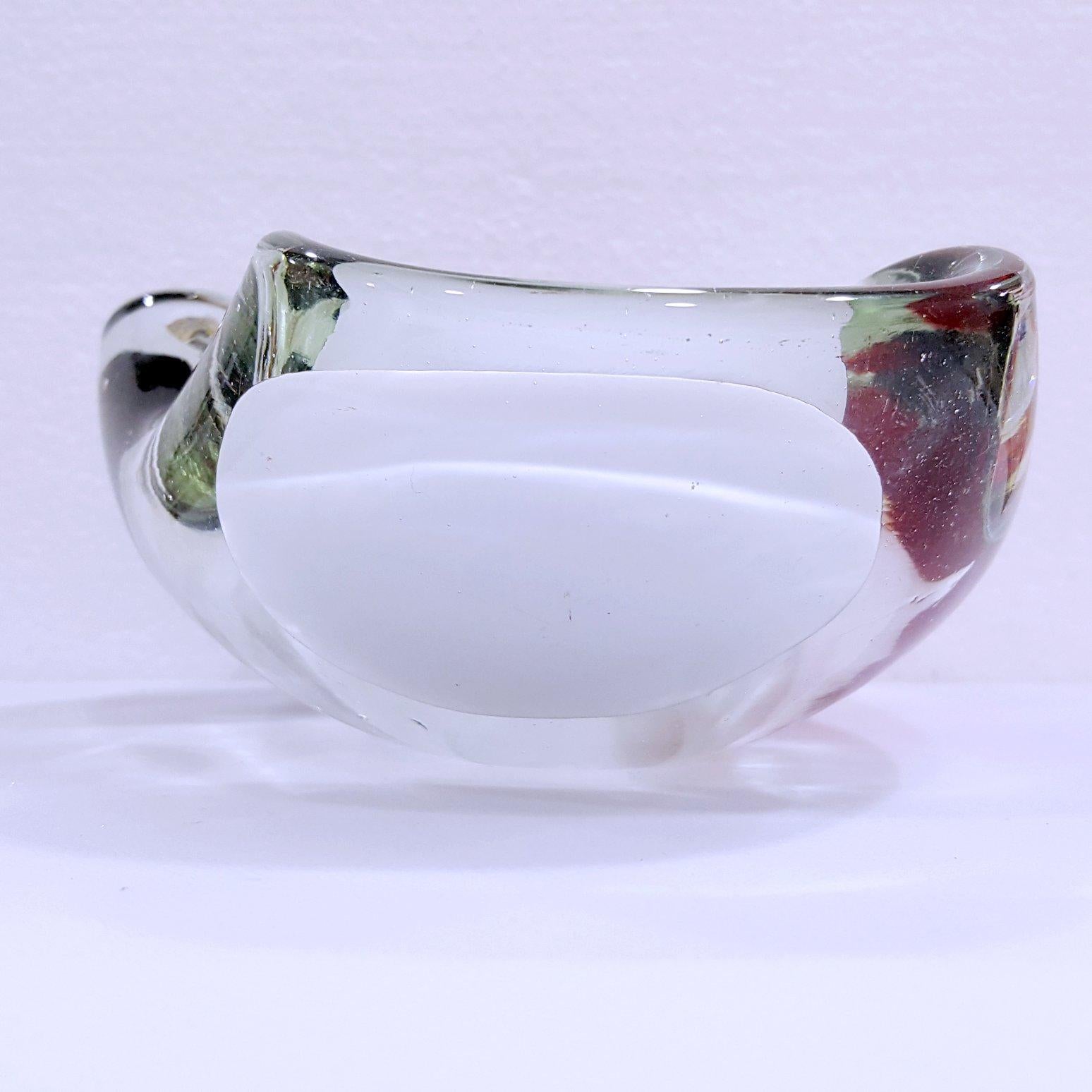 Mid-Century Modern Vintage Murano Glass A Macchia Bowl (Fratelli Toso suspected)  For Sale