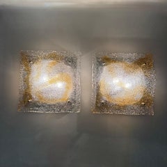 Vintage Murano Glass Abstract Wall Sconces from Mazzega, Italy, 1960, Set of 2