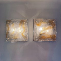Vintage Murano Glass Abstract Wall Sconces from Mazzega, Italy, 1960, Set of 2