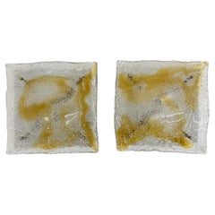 Vintage Murano Glass Abstract Wall Sconces from Mazzega, Italy, 1960, Set of 2