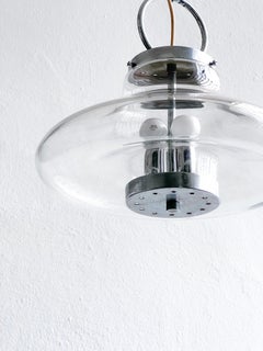 Sculptural Space Age Glass Chandelier, Italian Collectible Design