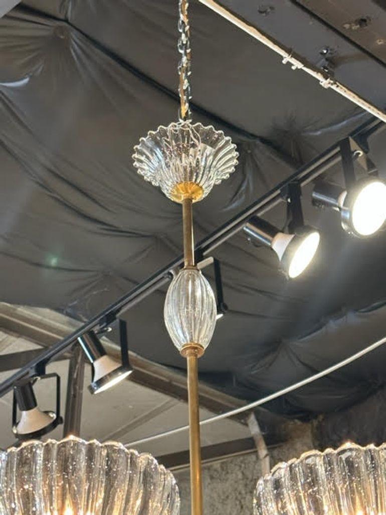 Vintage Murano Glass and Brass Chandelier with 6 LIghts For Sale 2
