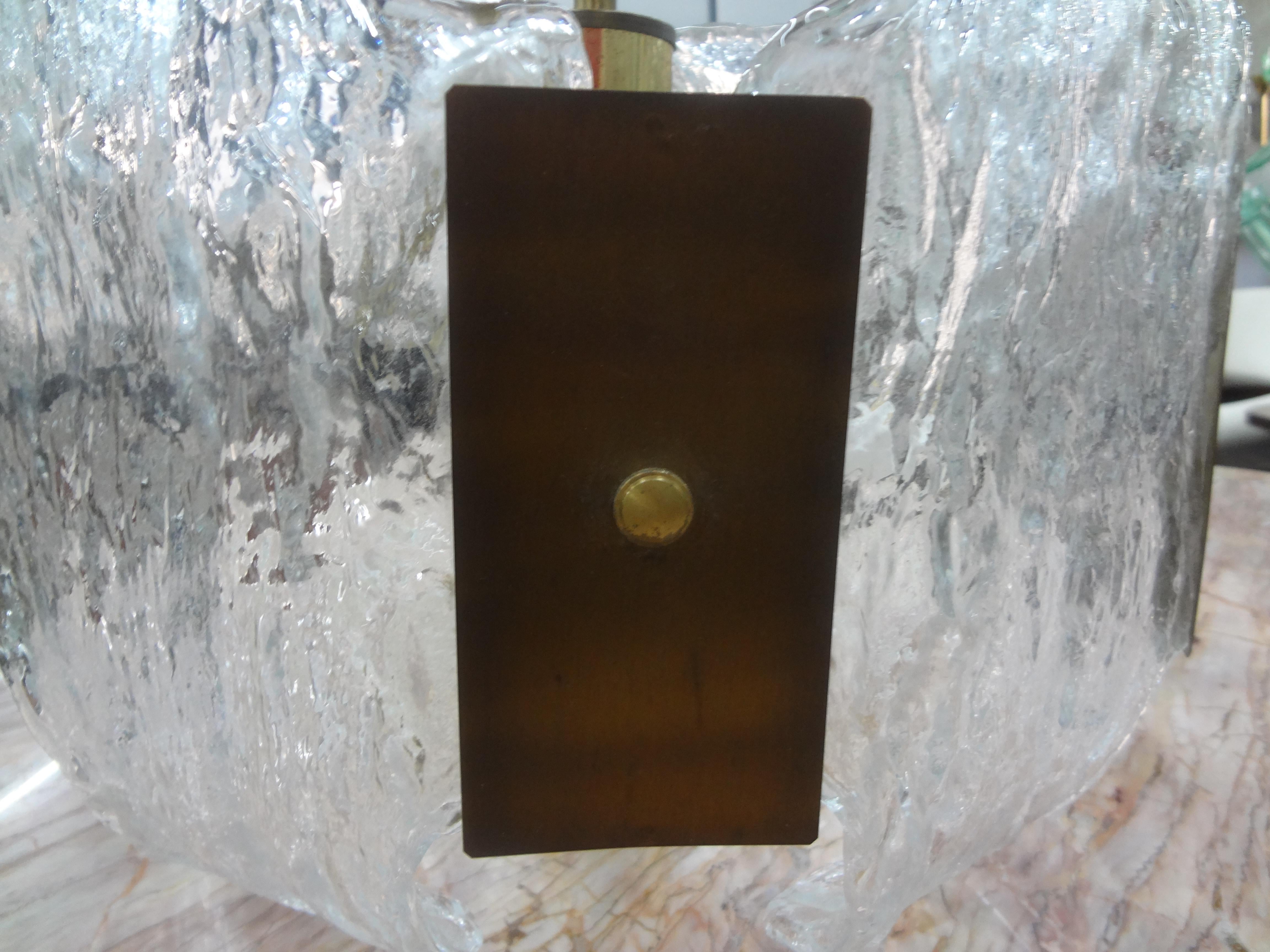 Late 20th Century Vintage Murano Glass and Brass Pendant or Lantern