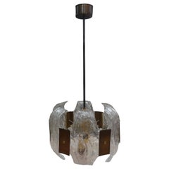 Vintage Murano Glass and Brass Pendant or Lantern