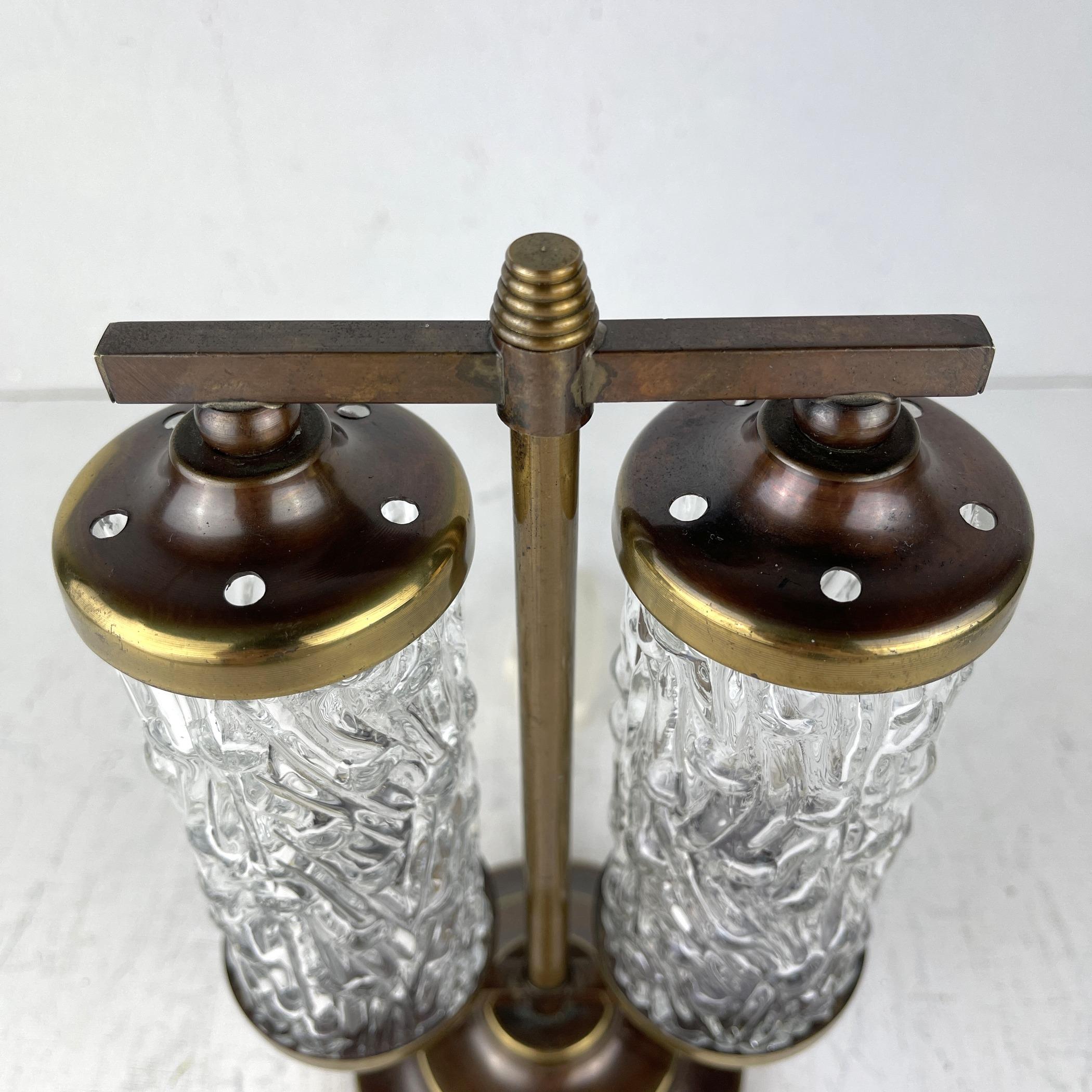 Vintage Murano Glass and Brass Table Lamp, Italy, 1960s For Sale 6