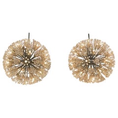 Vintage Murano Glass and Crystal Sputnik Globe Chandeliers