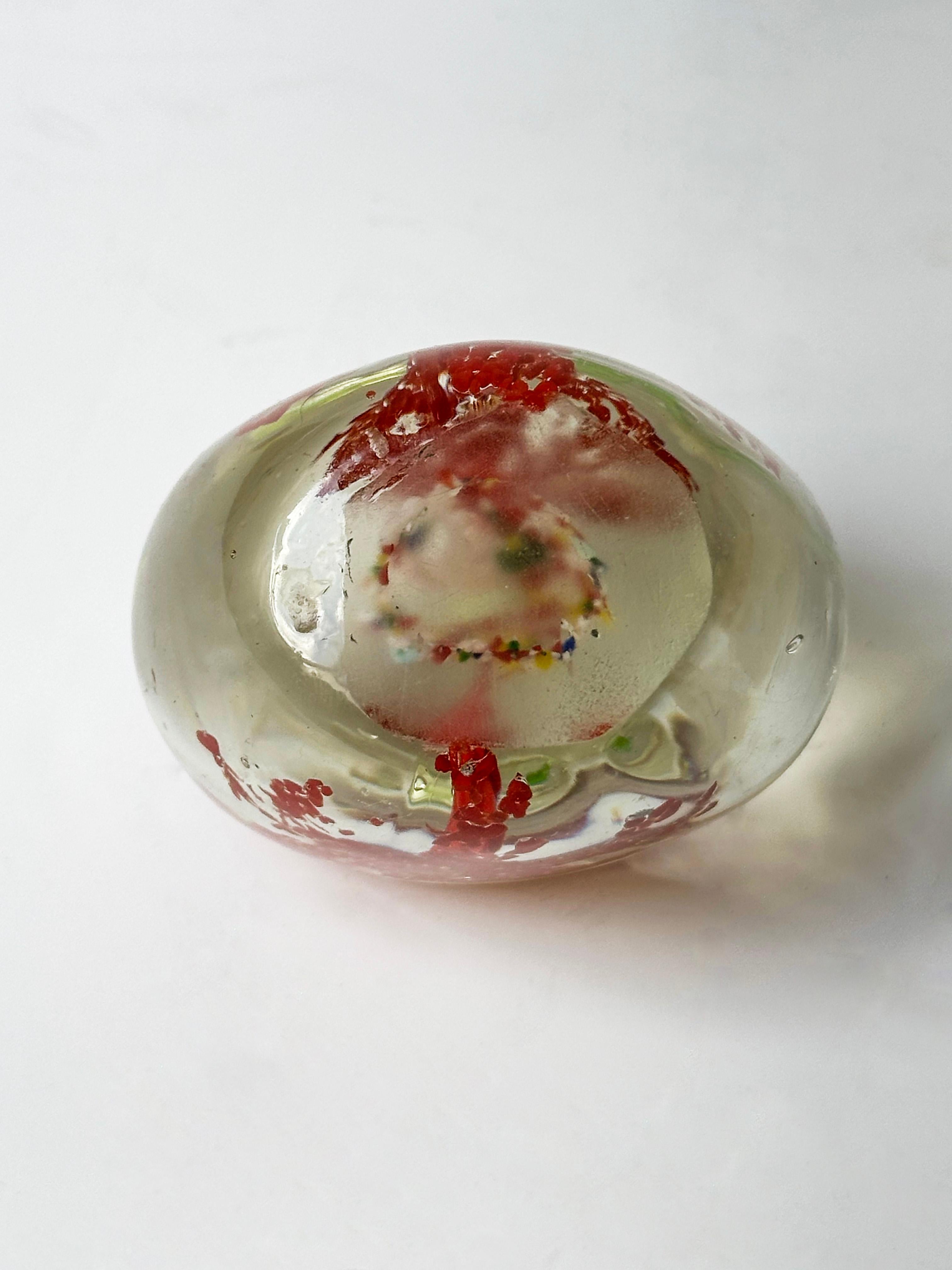 Italian Vintage Murano Glass Apple Shaped Paperweight  For Sale