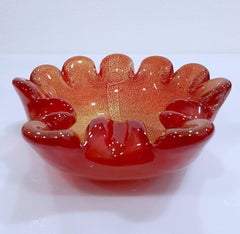 Murano Glass Ashtray/Bowl with Gold Polveri by Barovier and Toso or Seguso