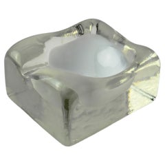 Vintage murano glass ashtray by Alfredo Barbini, Italy 1980s
