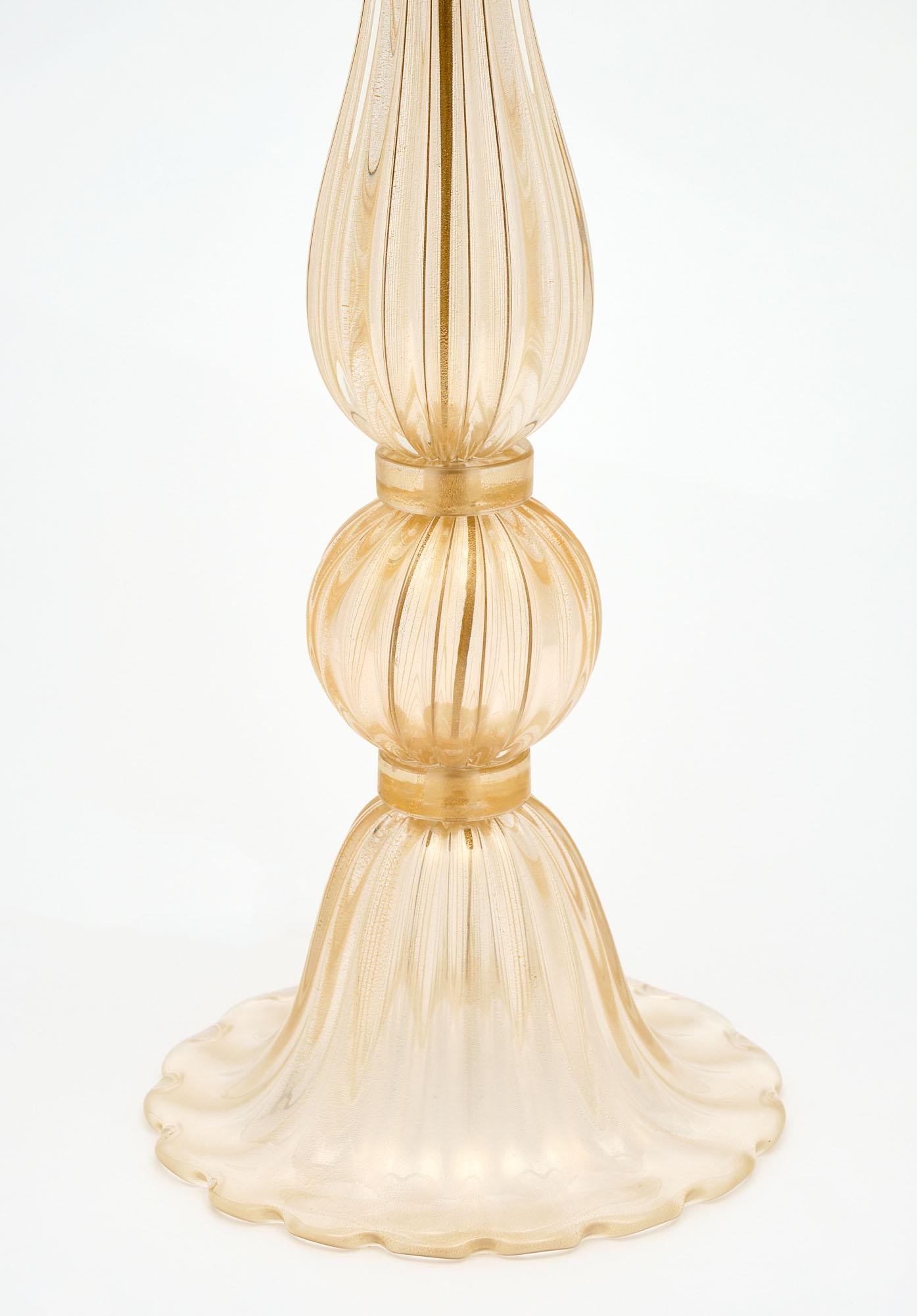 Modern Vintage Murano Glass Avventurina Lamps