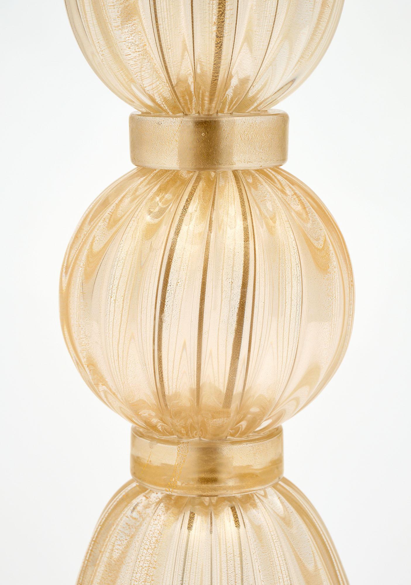 Vintage Murano Glass Avventurina Lamps 1