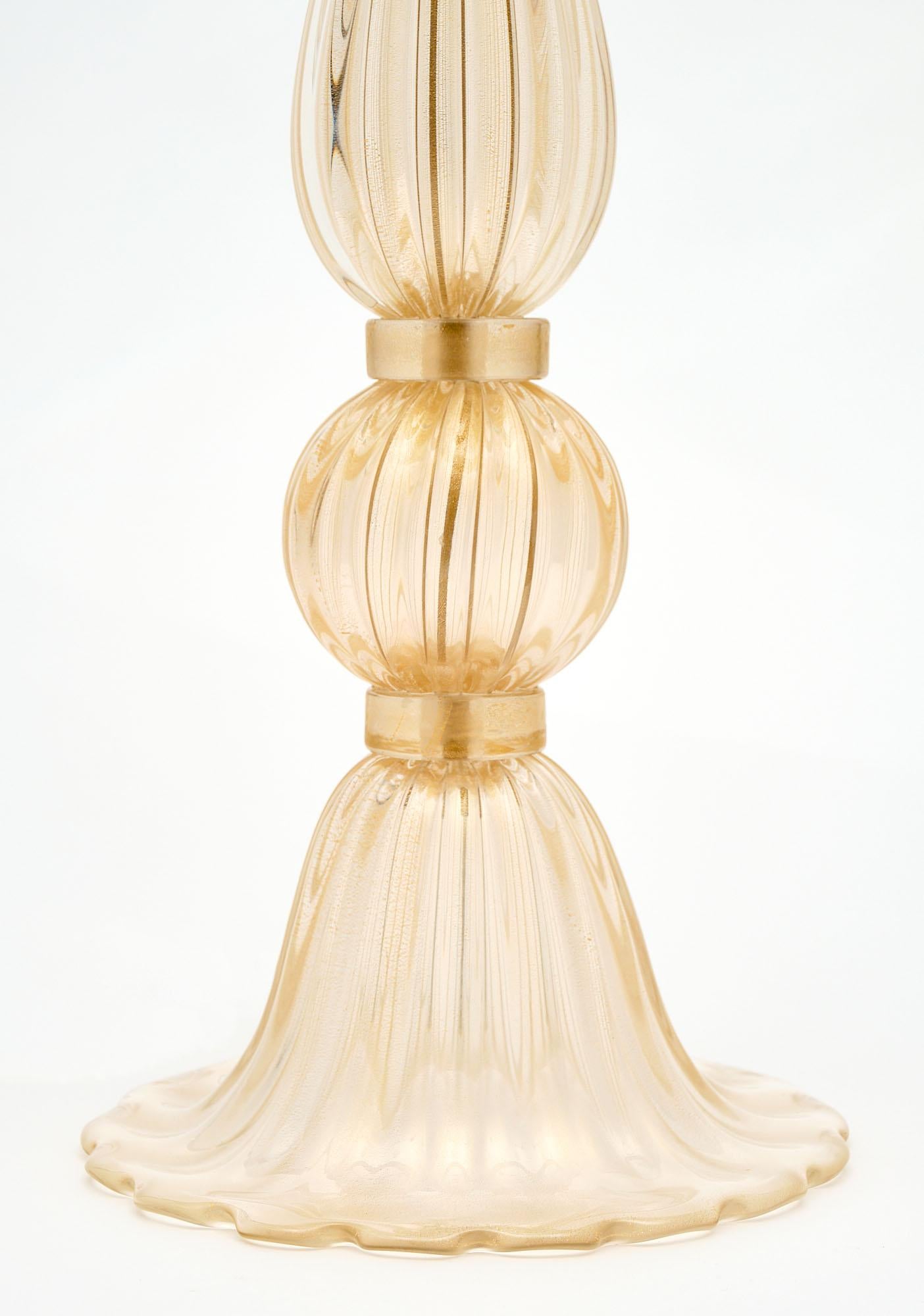 Vintage Murano Glass Avventurina Lamps 2