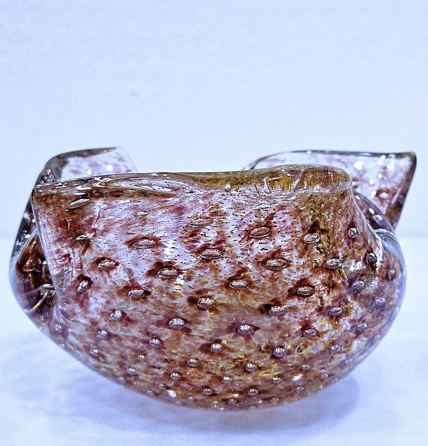 Vintage Murano Glass Barovier&Toso Gold Polveri & Bullicante Bowl / Ashtray en vente 2