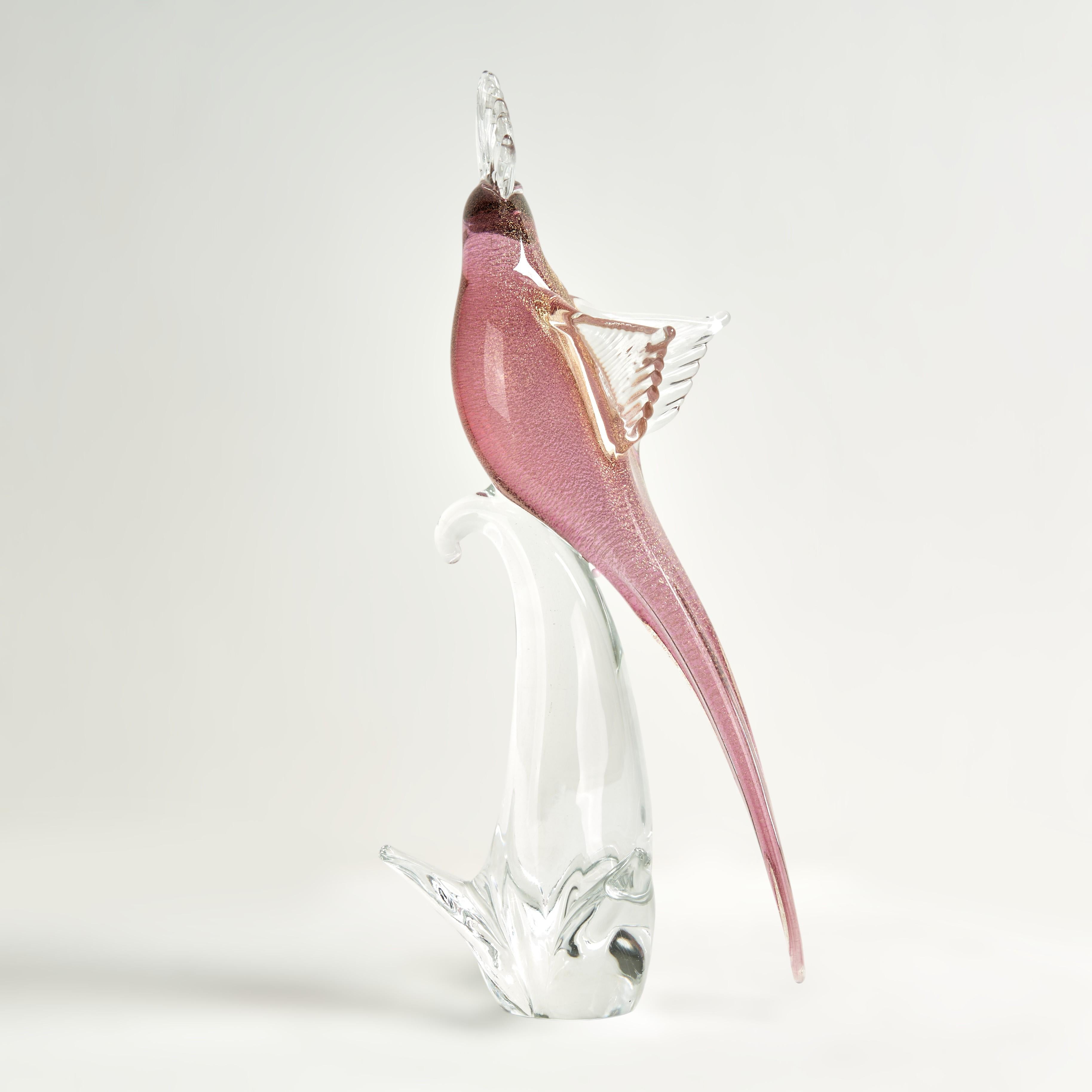 Fatto a mano Scultura di uccelli in vetro di Murano vintage in vendita