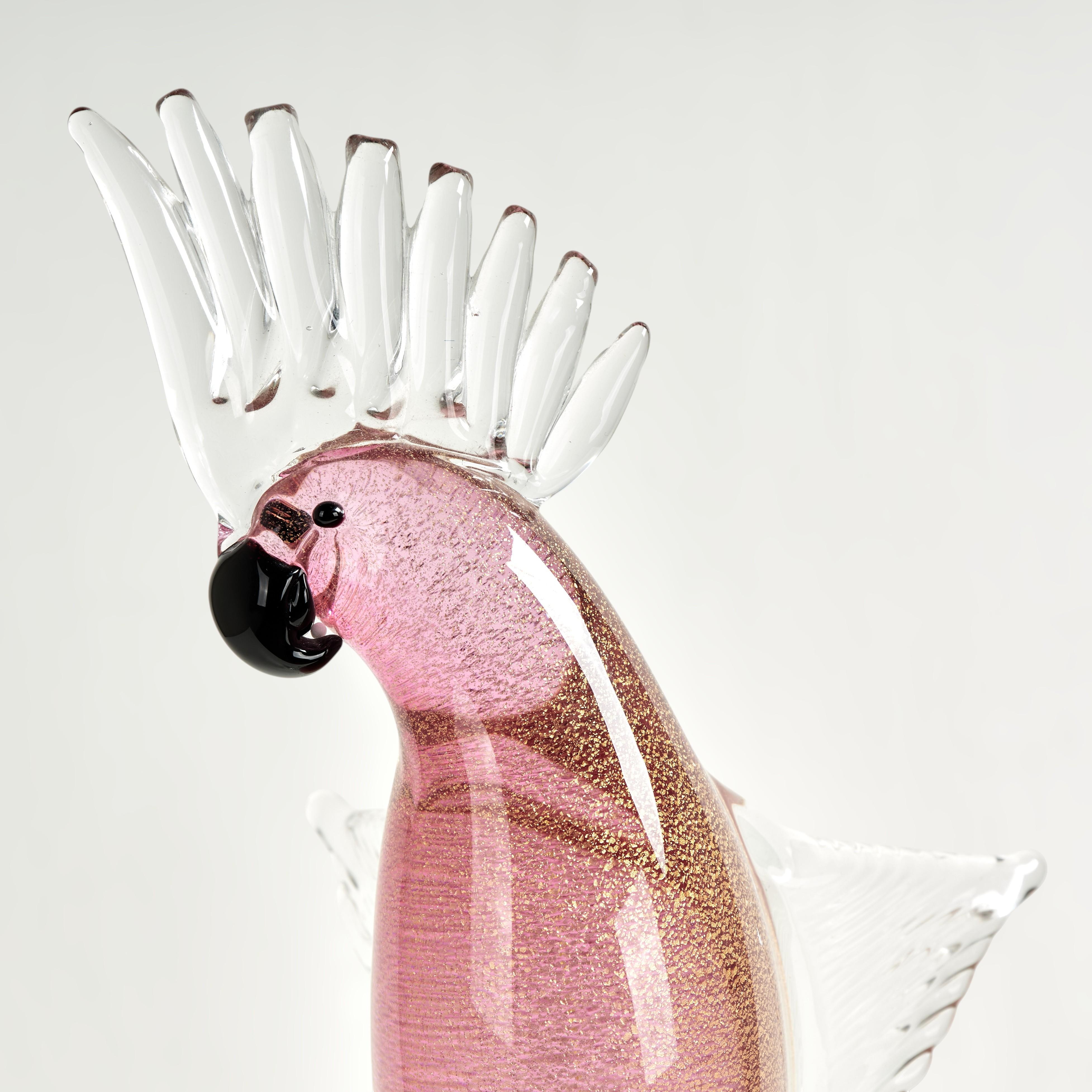 Vetro soffiato Scultura di uccelli in vetro di Murano vintage in vendita