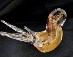 MCM Murano Glass Bird with Gold Polveri, by Giampaolo Rubelli