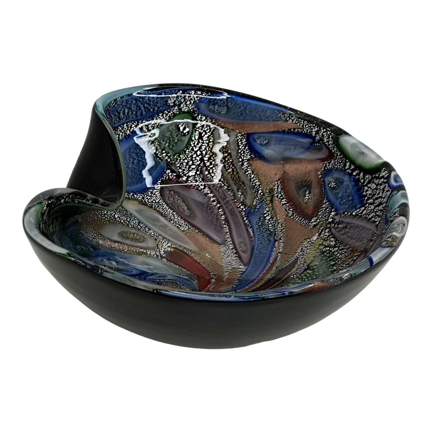 Italian Vintage Murano Glass Bowl by Dino Martens for Aureliano Toso, 1960s For Sale